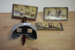 A late 19th / early 20th century stereoscope with photography cards by the publisher Underwood &