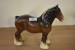A Beswick Pottery Shire Mare study number H818, designed by Arthur Gredington in brown gloss.