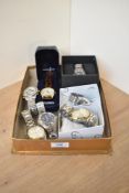 A selection of gent's wrist watches including ESS, Kronen & Sohne, Lorus, Caavel etc