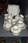 A Fenton Albany pattern part tea service, makers mark to base, to include cups, saucers, milk jug
