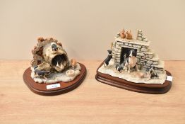 Two Border Fine Arts 'All Things Wise and Wonderful' model 'Let Sleeping Dogs Lie' number JH36 by