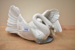 A large Nao by Lladro porcelain study 'The Little Swan' number 1358, sold with box.