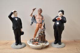 A Capodimonte porcelain Blacksmith figure sold alongside two Leonardo Collection figures 'Stan