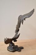 After Ronald Van Ruyckevelt (1923-1988) a bronze study 'Guardians of the Skies', measuring 27cm.