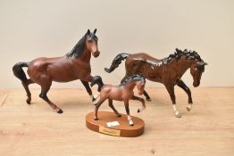Beswick Pottery foal 'Springtime' in matt finish to wooden plinth model number 2387 by Graham Tongue