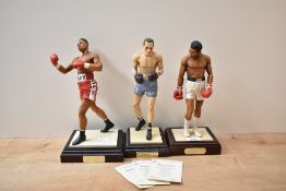 Three Art of Sport cold-cast porcelain limited edition boxing figures comprising 'Muhammad Ali'