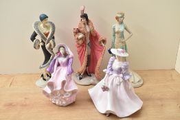 A group of three Coalport porcelain figurines Roaring Twenties edition 'Eve' , 'Bonnie' and 'Millie'