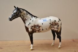 A Beswick Pottery Appaloosa Stallion model number 1722A (Second Colourway) in black and white gloss,