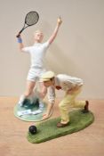 A Royal Doulton bone china figure 'The Ace' HN 3398 sold alongside Royal Doulton 'Bowls Player' HN