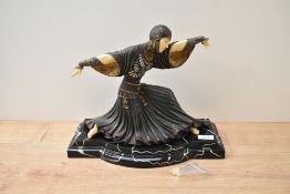 After Demetre Chiparus (1886-1947) composition figure of an Eqyptian Courtesan, on a marble plinth