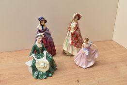 A group of four Royal Doulton bone china figurines comprising 'Invitation' HN 2170, 'A Lady from