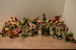 A selection of thirty Border Fine Arts Merrie Mice Fruit Fun, Funguys and Happy Families series to