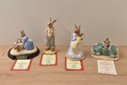 Four limited edition Royal Doulton Bunnykins figures/figure groups comprising 'Father Bunnykins'