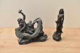Two Heredities figures comprising 'Questing Beast' model number AE010 75/2000 and 'Morgan Le Fay'