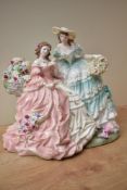 A large Coalport bone china limited edition figure group 'The Letter' designed by Valerie