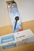 Two microphones - Panasonic WV-MC10E and Stage Sound MSX-400