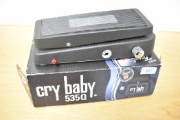 A boxed Jim Dunlop Cry Baby 535Q Wah Wah Pedal