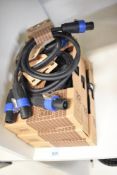 Three TGI XLR to XLR mic cables (6m), and three TGI speakon 1m cables, all as new shop stock