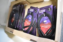 A selection of shop stock XLR to XLR cables (on stage) comprising 5 x 25ft, 3 x 15ft , 4 x 10ft