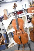 A traditional cello , probably 19th Century , having two piece back, cant see label to interior ,