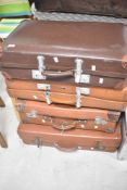 A selection of vintage suitcases