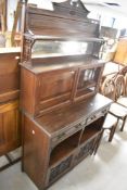 A Victorian mahogany Aesthetic side cabinet, width approx. 92cm