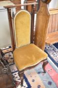 A 19th Century mahogany framed prayer chair with dralon seat and back