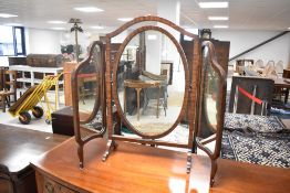An early 20th Century triptych toilet mirror