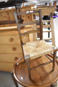 A rush seated childs chair