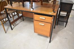 A vintage sapele desk , width approx. 120cm