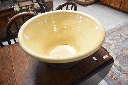 A traditional stoneware cream bowl, diameter approx. 44cm