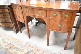 A nice quality reproduction Regency bow fronted sideboard, width approx. 138cm