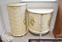 Two vintage painted bedroom units