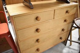 A 19th Century stripped pine chest of two short over three long drawers, dimensions approx. W114 D51