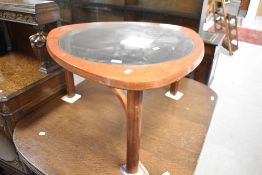 A vintage 1970s teak and glass top coffee table , Nathan Astro design, diameter approx. 77cm
