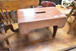 A 19th Century carry stool, approx. Dimensions W38 D22 H24cm
