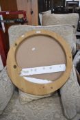 A modern pine circular frame ,moon theme, diameter approx. 65cm