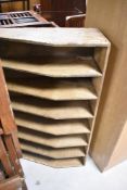A vintage chipboard pigeon hole style divider, width approx. 92cm