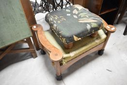 Two footstools, including 19th Century