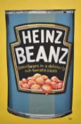 After Orla Walsh (Irish contemporary)An eye catching modern canvas print, 'Heinz Beanz' agains a