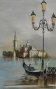 20th Century Italian School, oil on canvas, Two Venetian scenes including a depiction of the