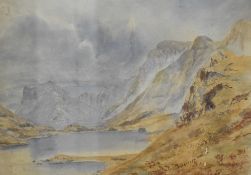 Admiral Richard Aldworth Oliver (1811-1889) watercolours, Crummock Water, unsigned, 26 x 36cm,