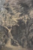 E Marie Destelle (British contemporary) watercolour, Weather Clearing, landscape, signed lower left,