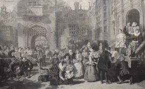 After William Powell Frith (British 1819-1909) engraving 'Coming of Age in the Olden Time', within