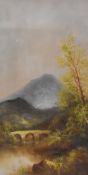 Artist unknown, oil on board showing an English landscape scene, within gilt mount and moulded