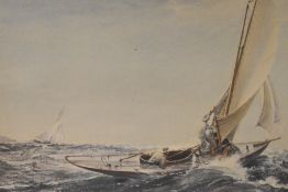 After Montague Dawson (British 1890-1973) coloured print 'A Winning Tack' framed measuring 45cm x