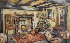 Local Interest* After Judy Boyes (British b1943) limited edition colour print, 'A Festive Evening at