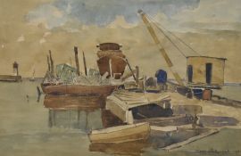 Koos Stikvoort (Dutch 1891-1975) watercolour 'View of Port Credit, Near Toronto, on Lake Ontario',