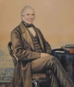 Artist unknown, a pair of hand coloured prints, formal portraits, late 19th Century, within ornate