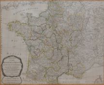 After Thomas Kitchen (British 18th century) A hand-coloured engraved 'A New Map of the Kingdom of